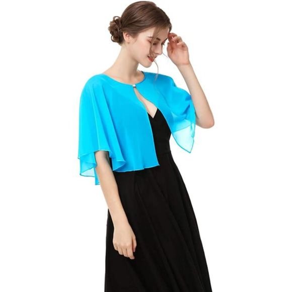 SOFT Capelets capes Shawls and Wraps for Dress Blue - Picture 4 of 5